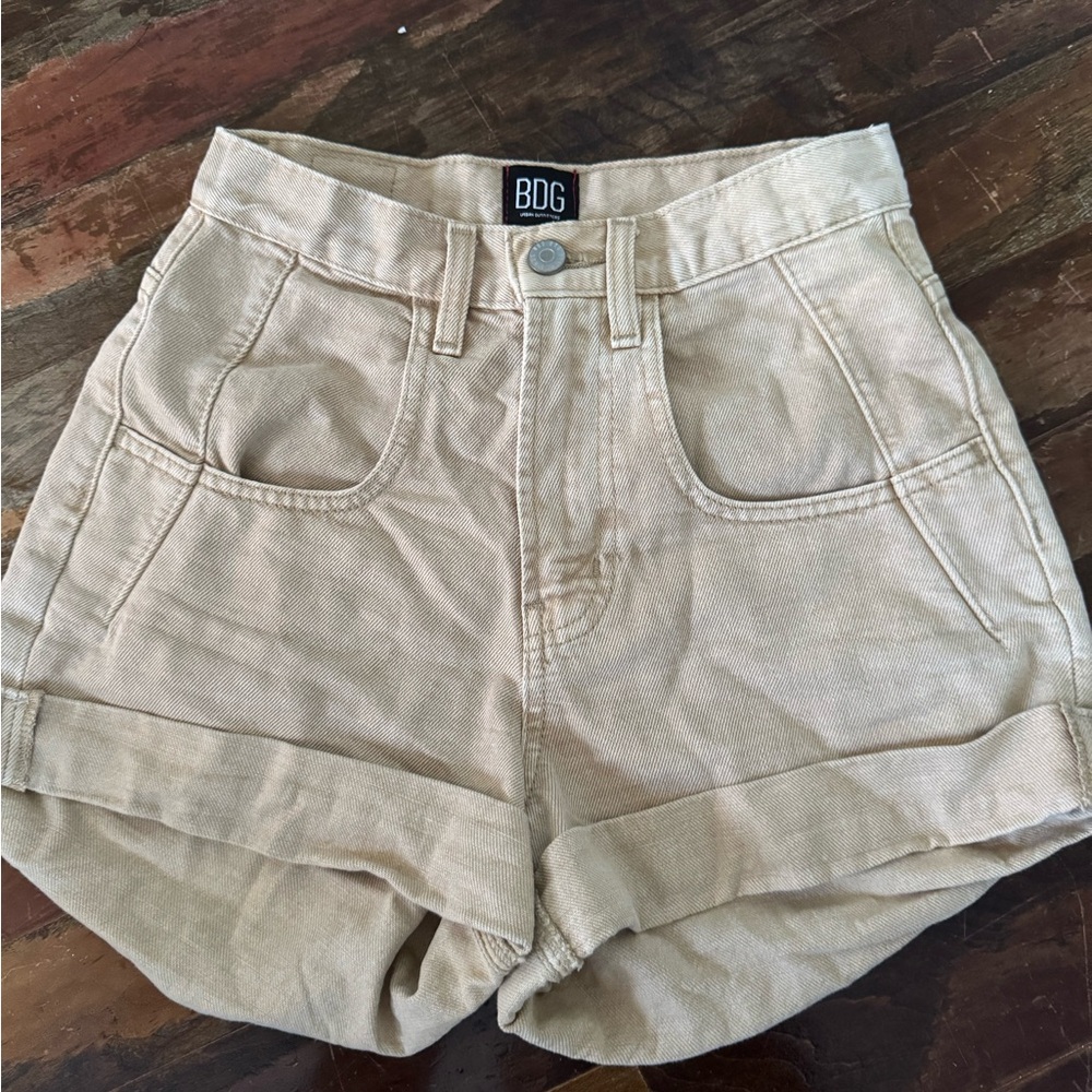 BDG Tan High Waist Shorts Relaxed Fit